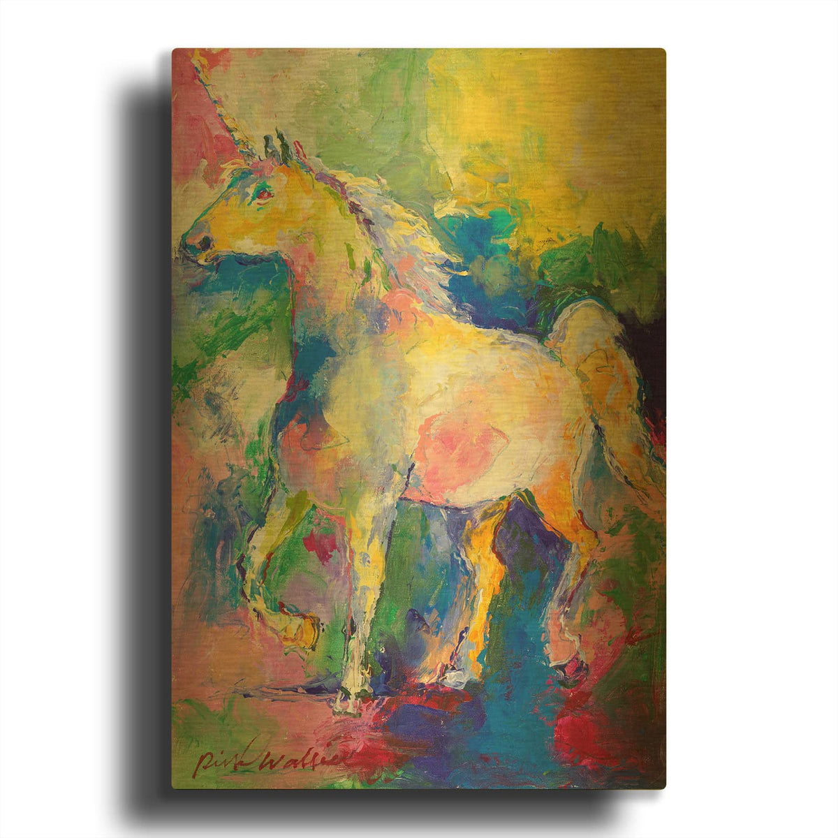 'Unicorn' By Richard Wallich Gold Metal Wall Art