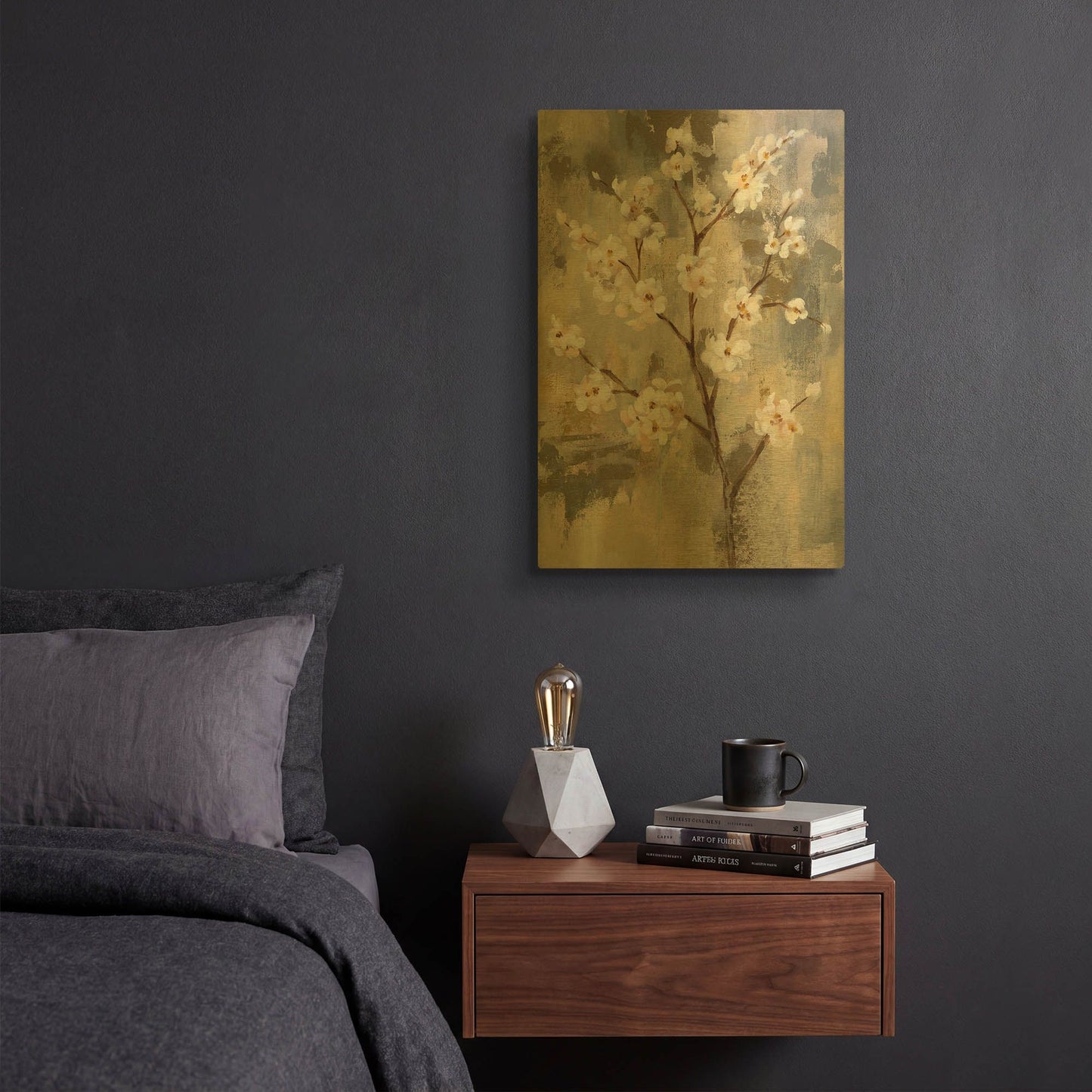'Neutral Branches II' By Silvia Vassileva Gold Metal Wall Art
