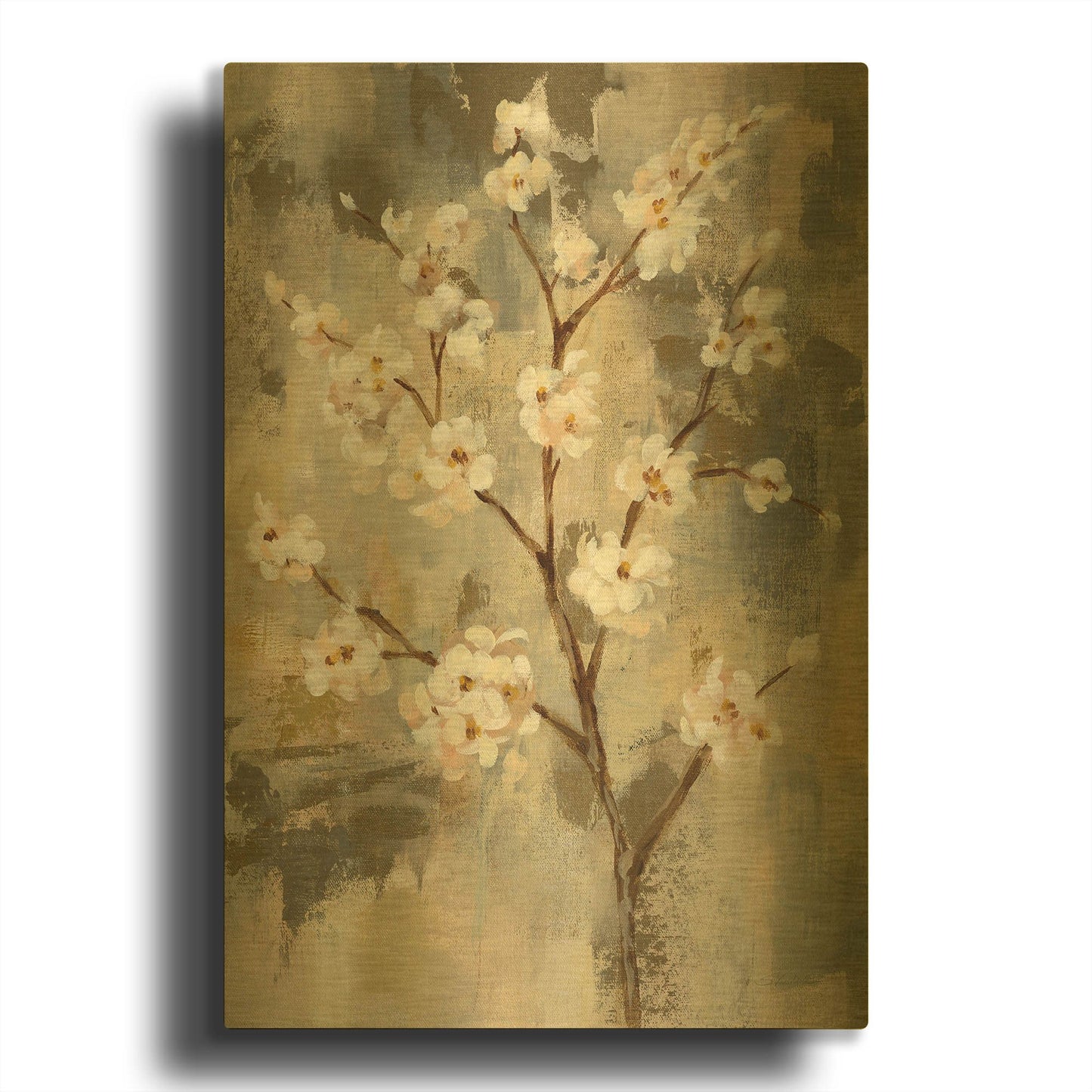 'Neutral Branches II' By Silvia Vassileva Gold Metal Wall Art