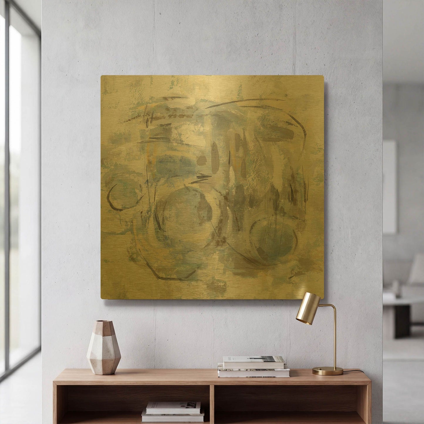 'Signature II' By Silvia Vassileva Gold Metal Wall Art
