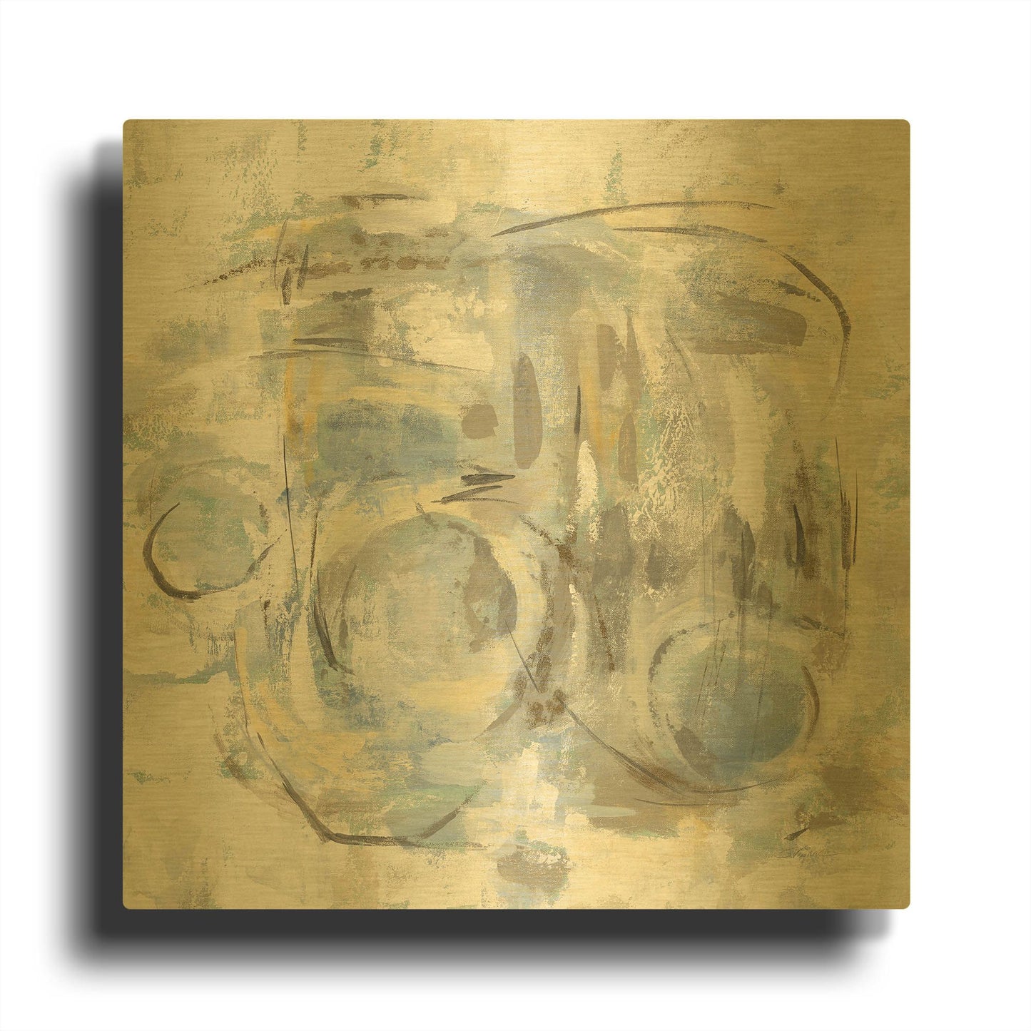 'Signature II' By Silvia Vassileva Gold Metal Wall Art