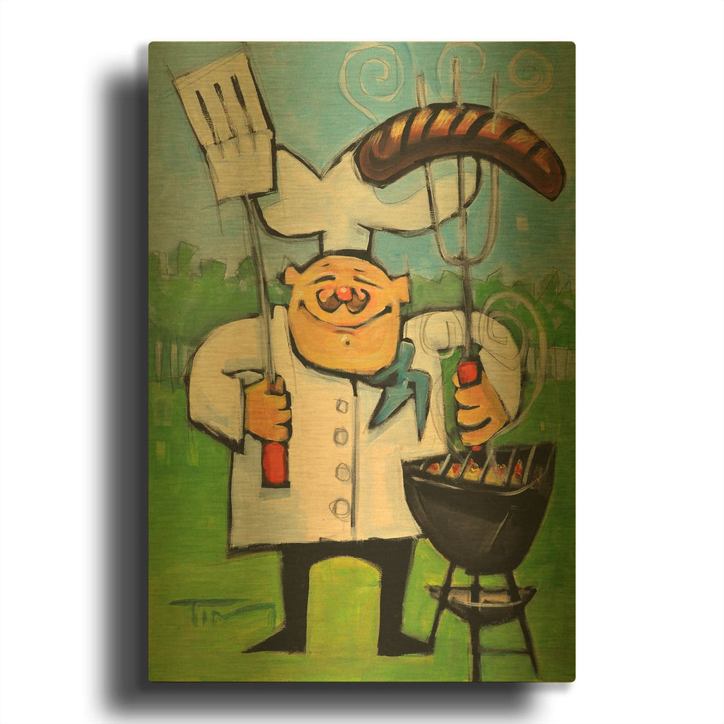 'Backyard Bistro' By Tim Nyberg Gold Metal Wall Art