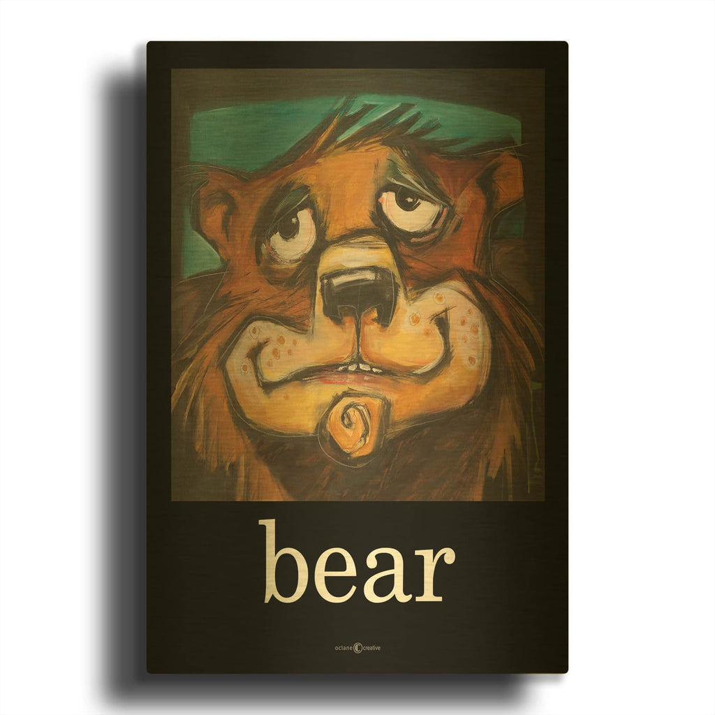 'Bear Poster' By Tim Nyberg Gold Metal Wall Art