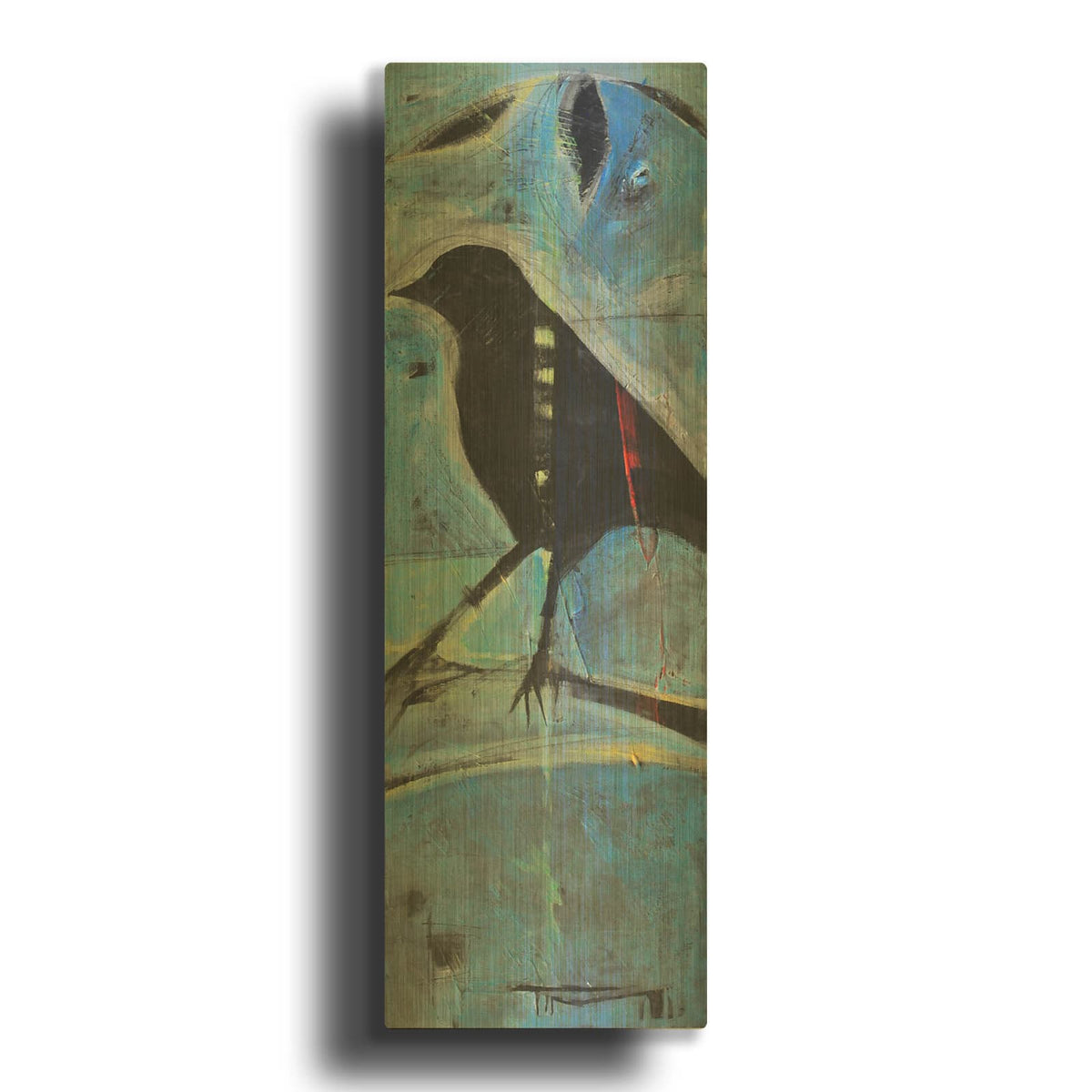 'Blackbird On Branch' By Tim Nyberg Gold Metal Wall Art