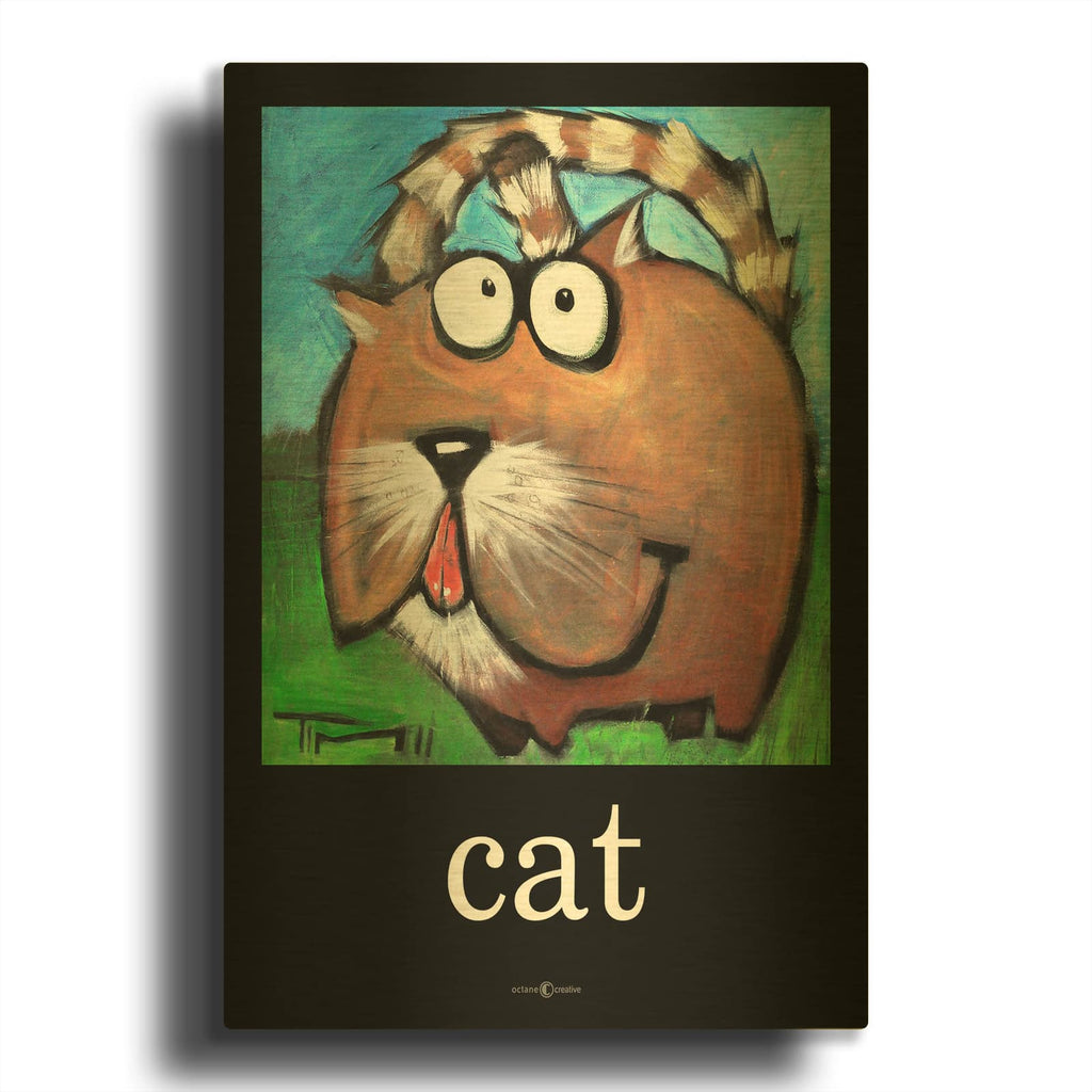 'Cat Poster' By Tim Nyberg Gold Metal Wall Art