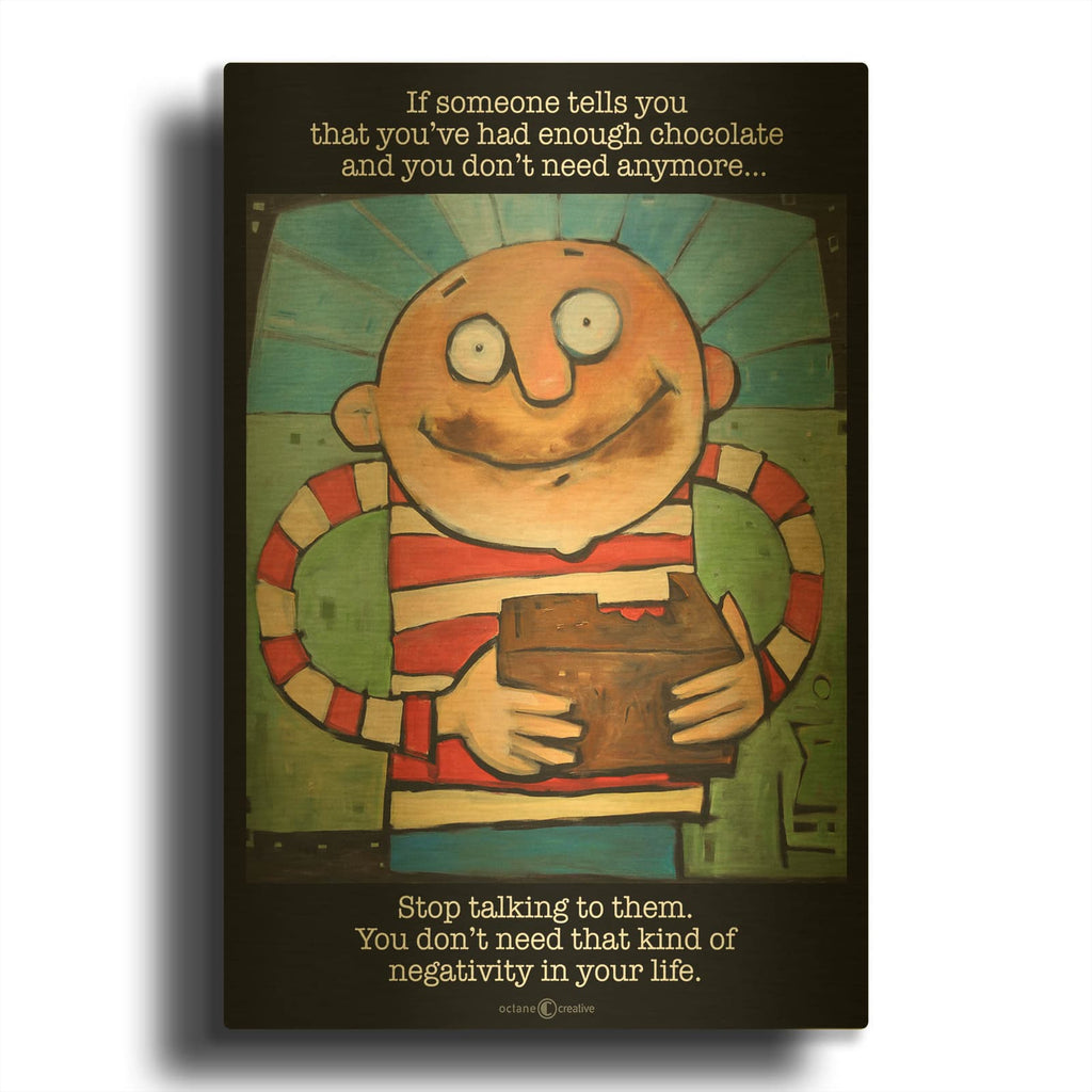 'Chocolate Negativity' By Tim Nyberg Gold Metal Wall Art