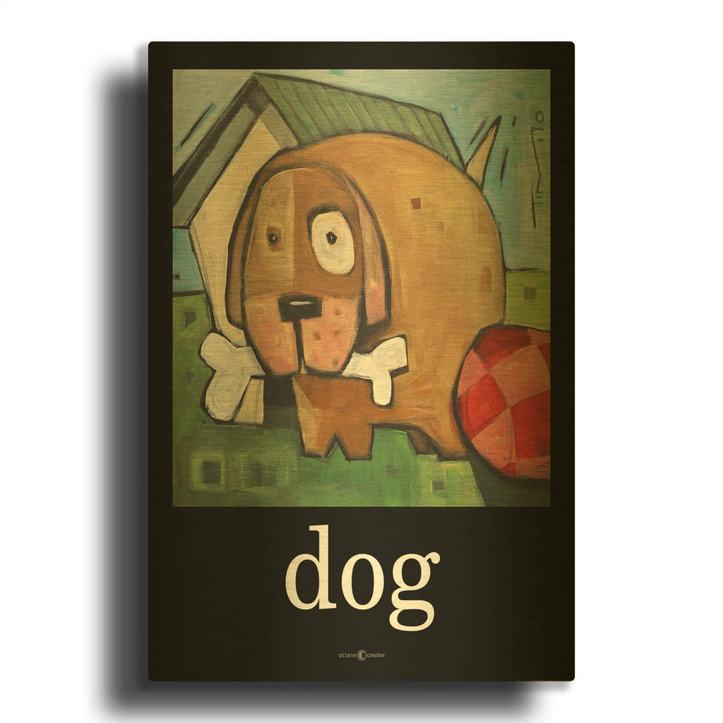 'Dog Poster 2' By Tim Nyberg Gold Metal Wall Art