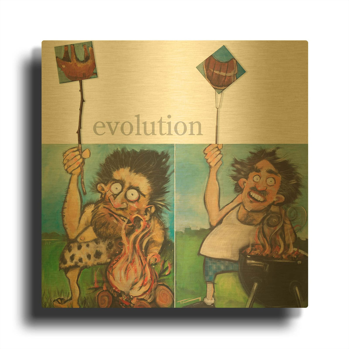 'Evolution' By Tim Nyberg Gold Metal Wall Art