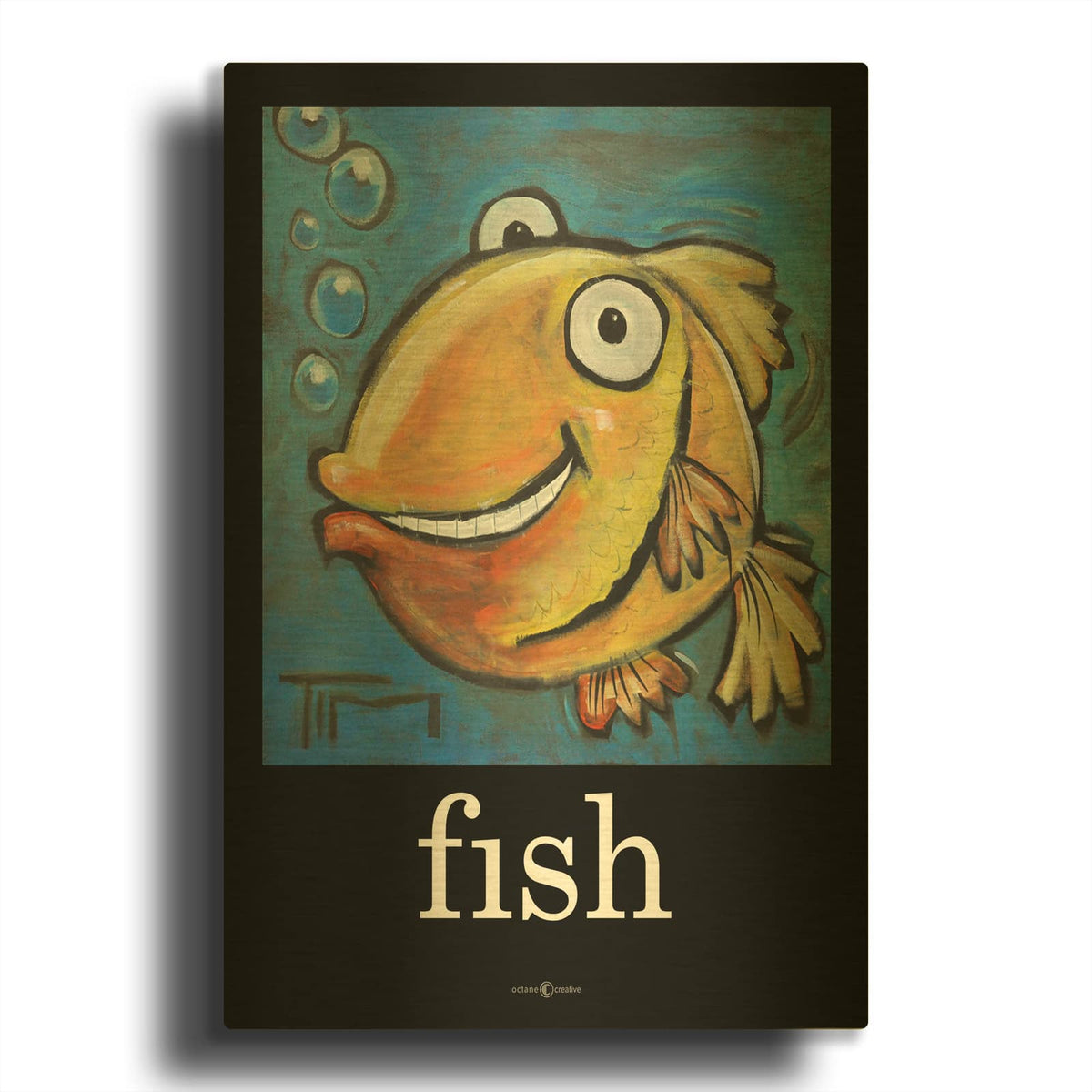 'Fish Poster' By Tim Nyberg Gold Metal Wall Art