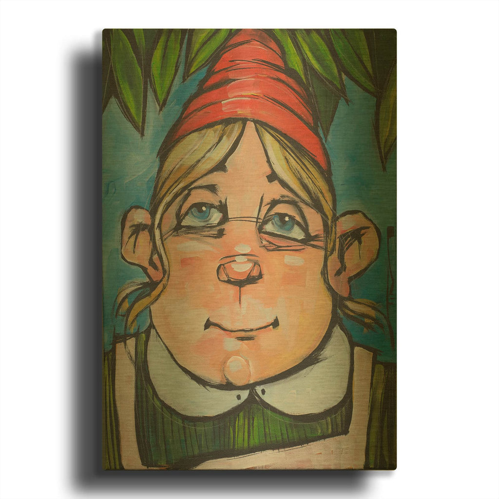 'Gnome 4' By Tim Nyberg Gold Metal Wall Art
