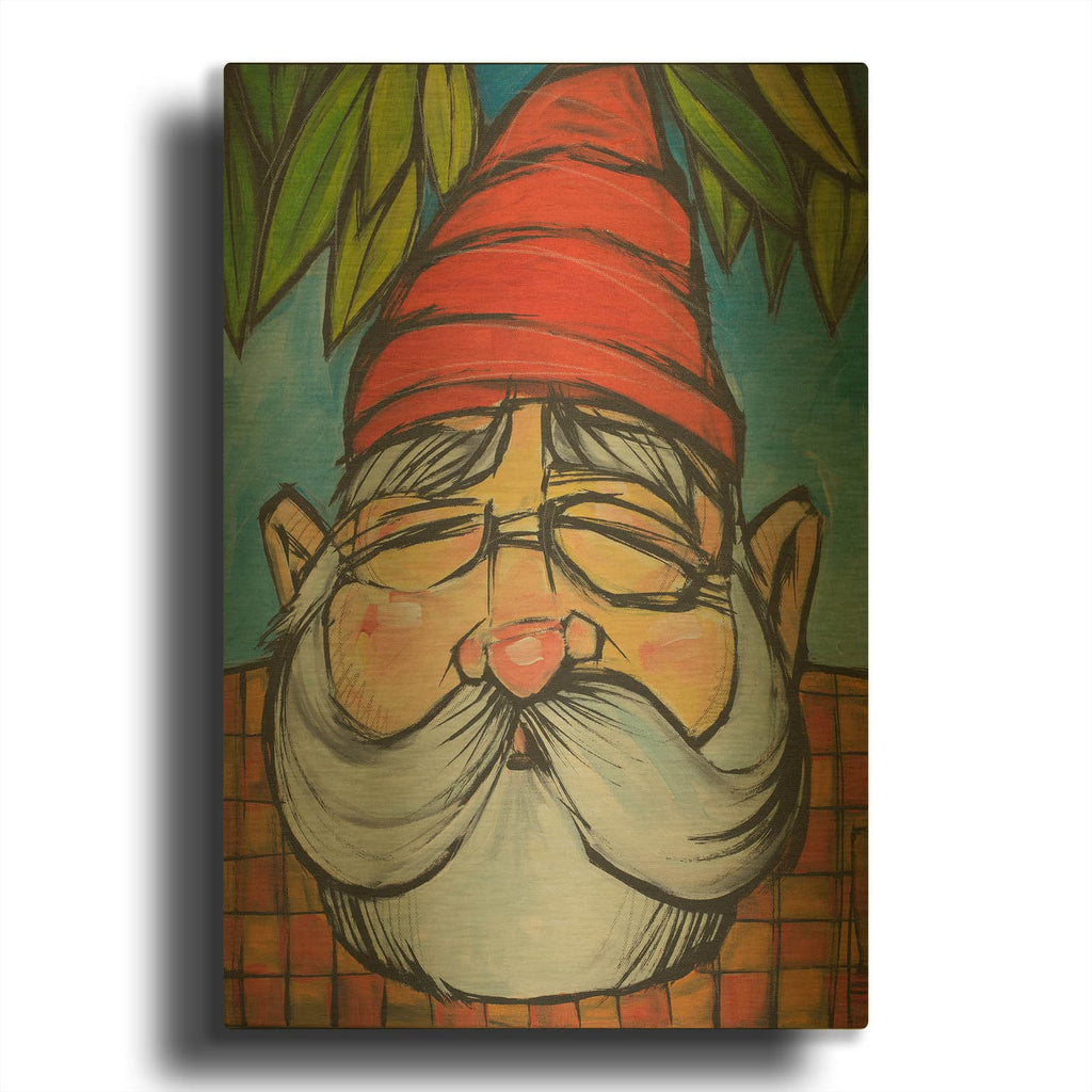 'Gnome 5' By Tim Nyberg Gold Metal Wall Art