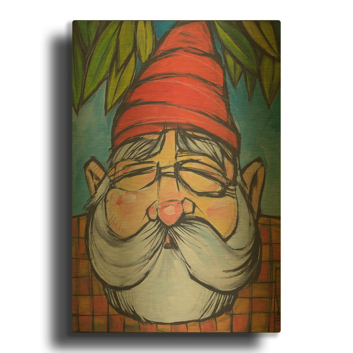 'Gnome 5' By Tim Nyberg Gold Metal Wall Art
