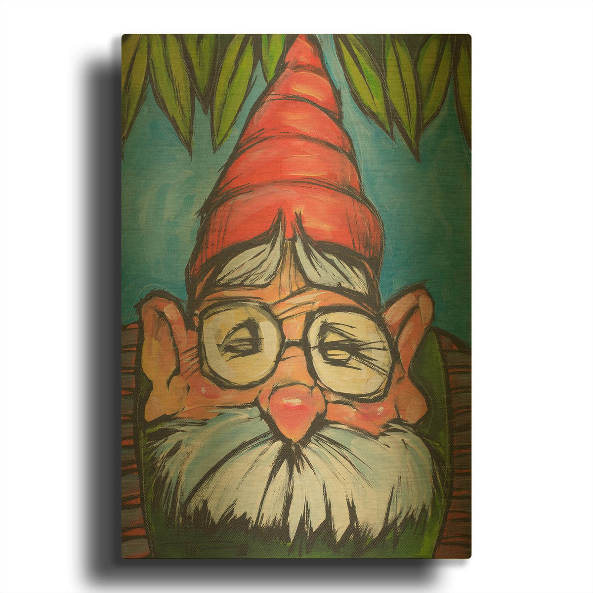 'Gnome 6' By Tim Nyberg Gold Metal Wall Art