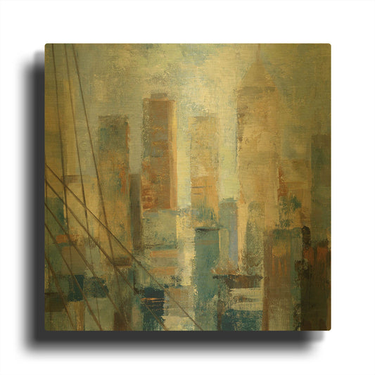 'Manhattan Sketches V' By Silvia Vassileva Gold Metal Wall Art