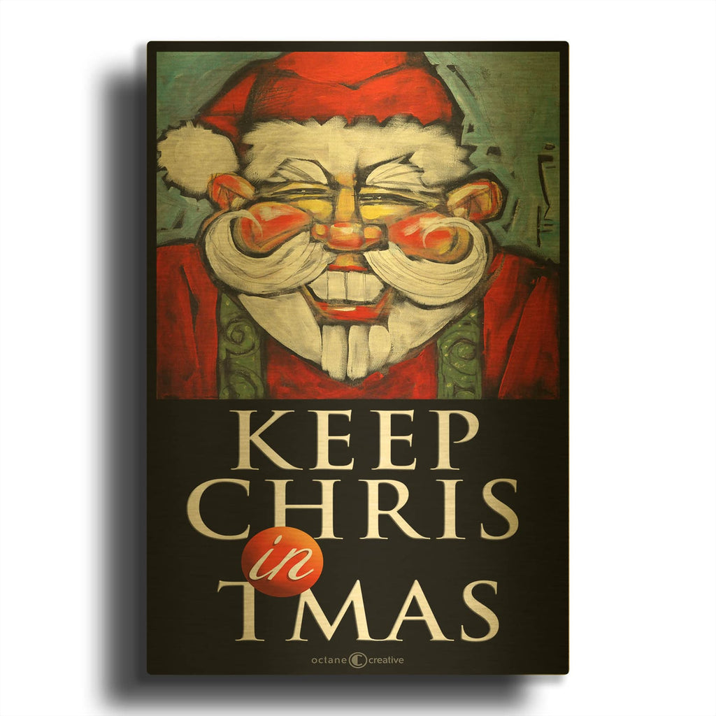 'Keep Chris In Tmas Poster' By Tim Nyberg Gold Metal Wall Art