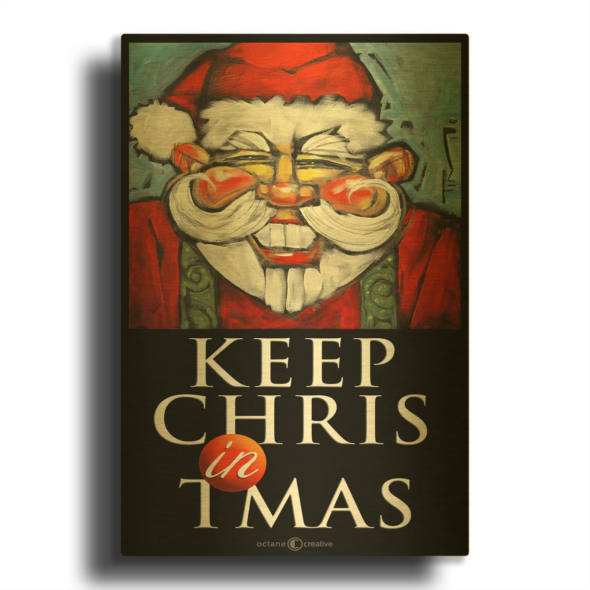 'Keep Chris In Tmas Poster' By Tim Nyberg Gold Metal Wall Art