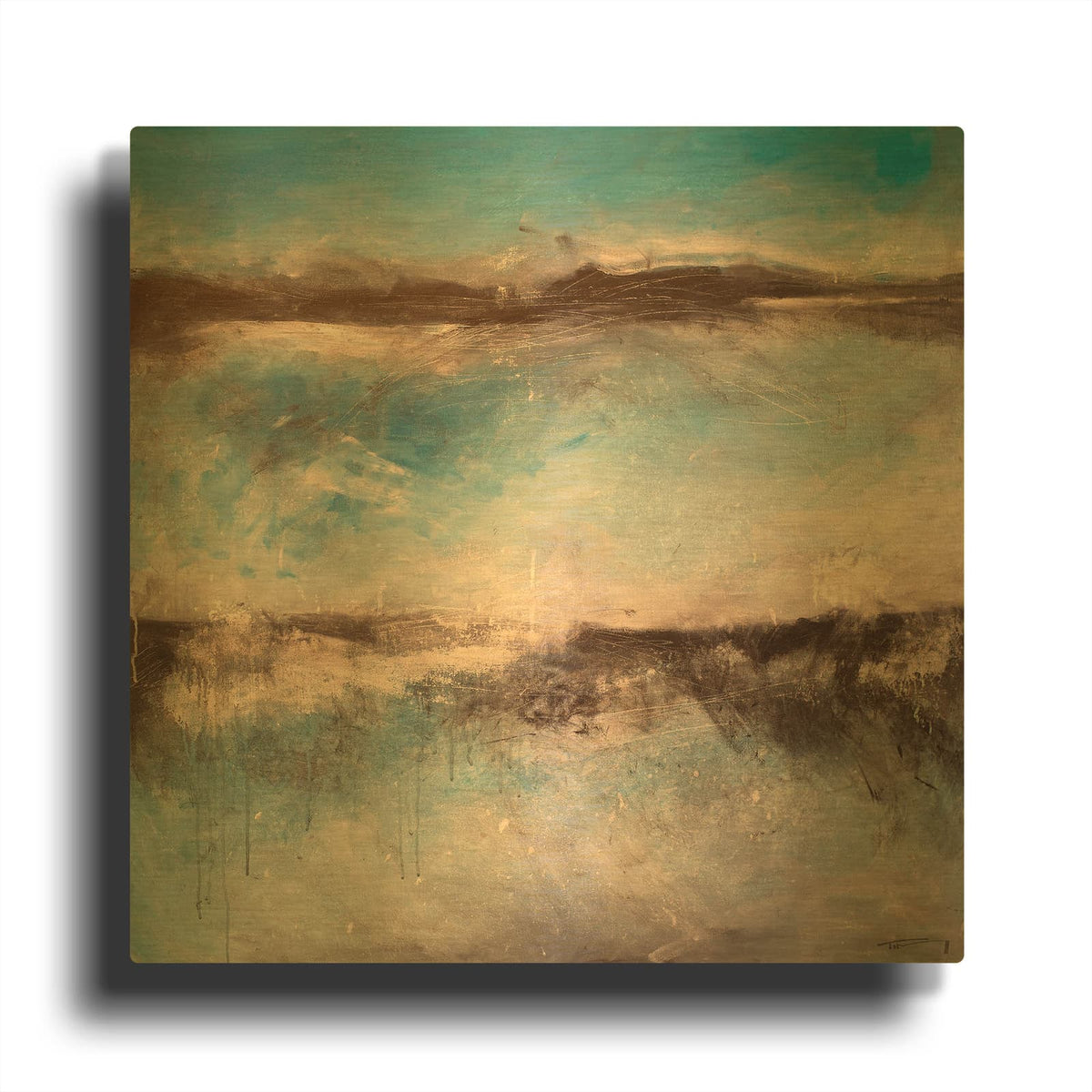'Lake Michigan Bay' By Tim Nyberg Gold Metal Wall Art