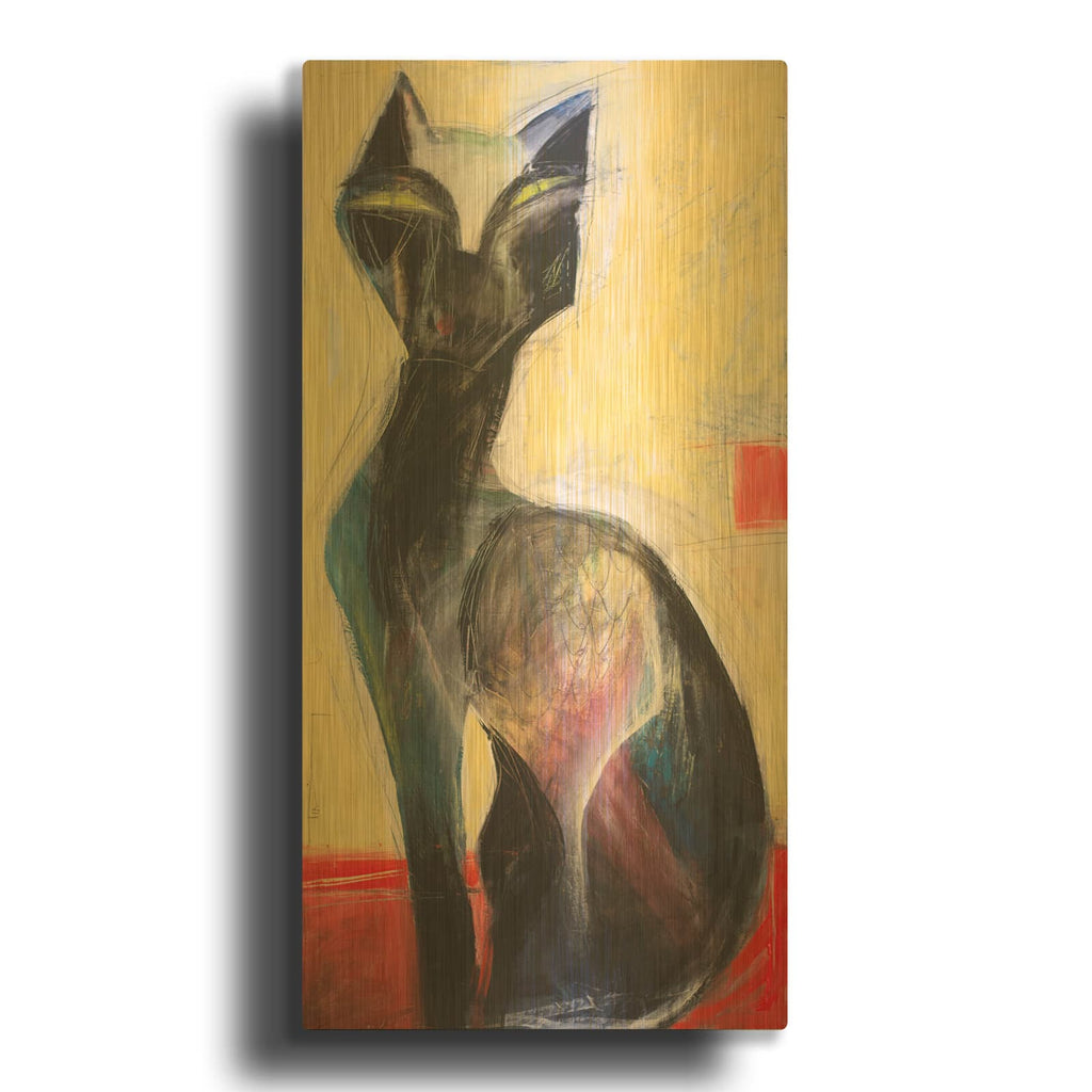 'Le Chat' By Tim Nyberg Gold Metal Wall Art