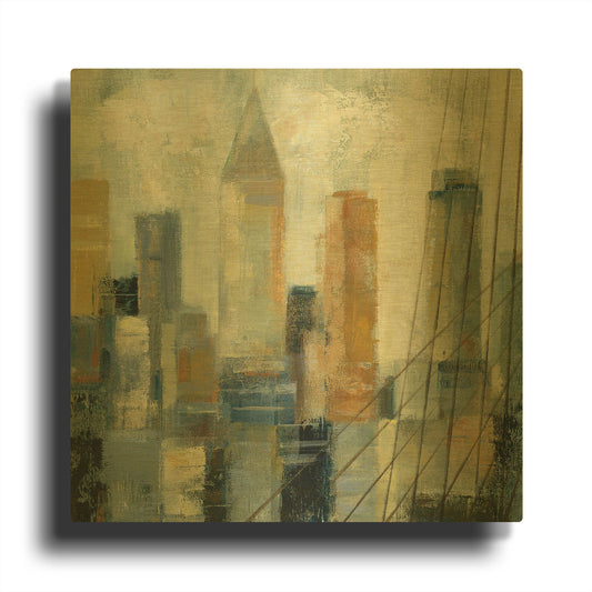 'Manhattan Sketches VI' By Silvia Vassileva Gold Metal Wall Art