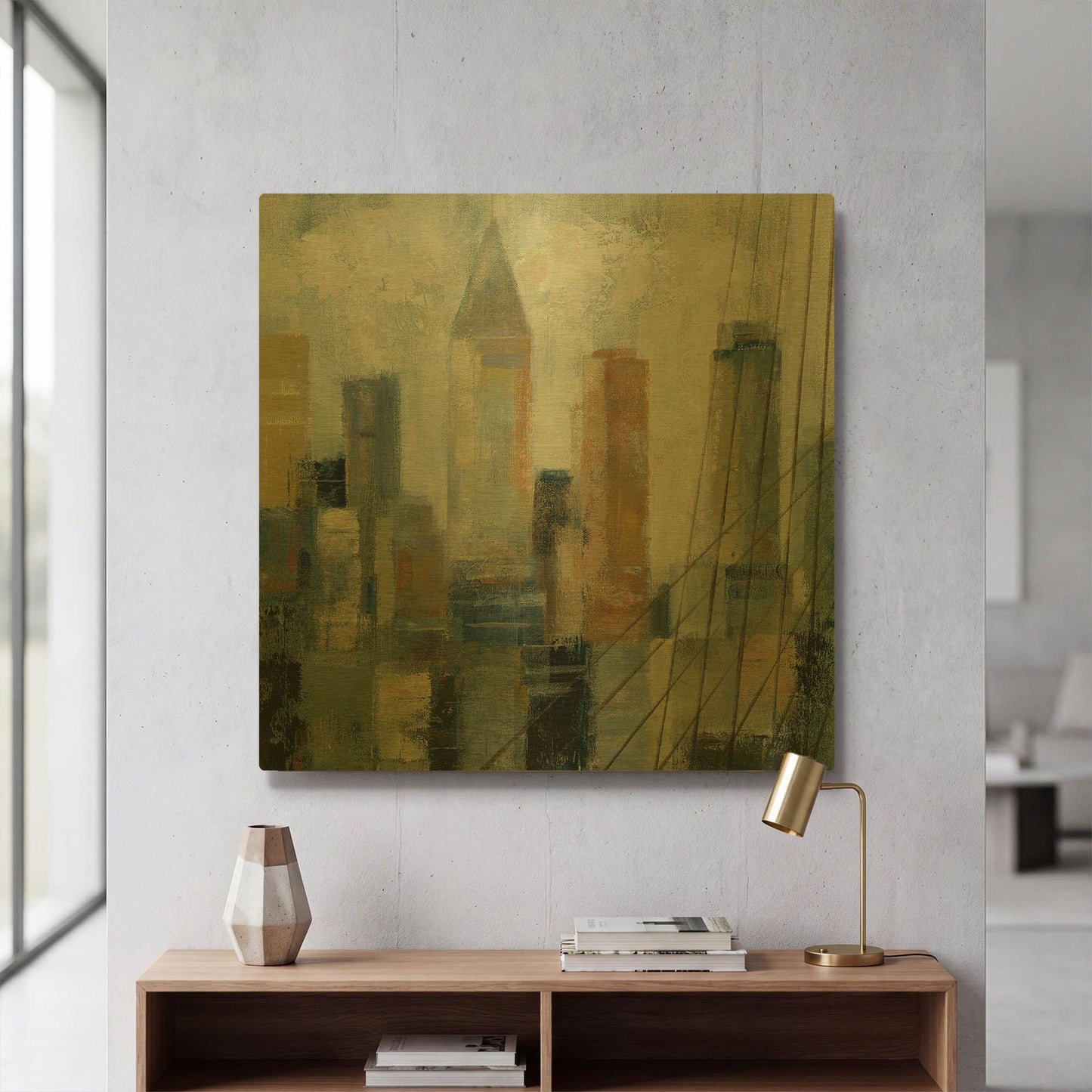 'Manhattan Sketches VI' By Silvia Vassileva Gold Metal Wall Art