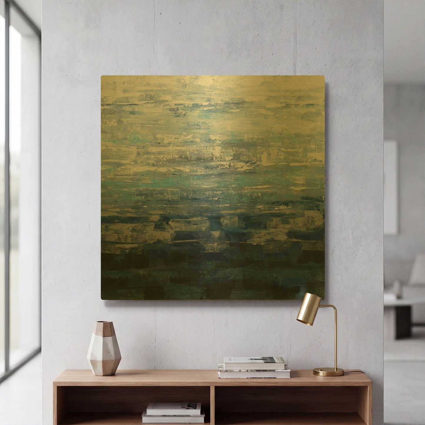 'Icelandic Wave' By Silvia Vassileva Gold Metal Wall Art