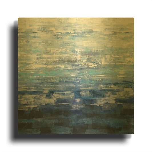 'Icelandic Wave' By Silvia Vassileva Gold Metal Wall Art