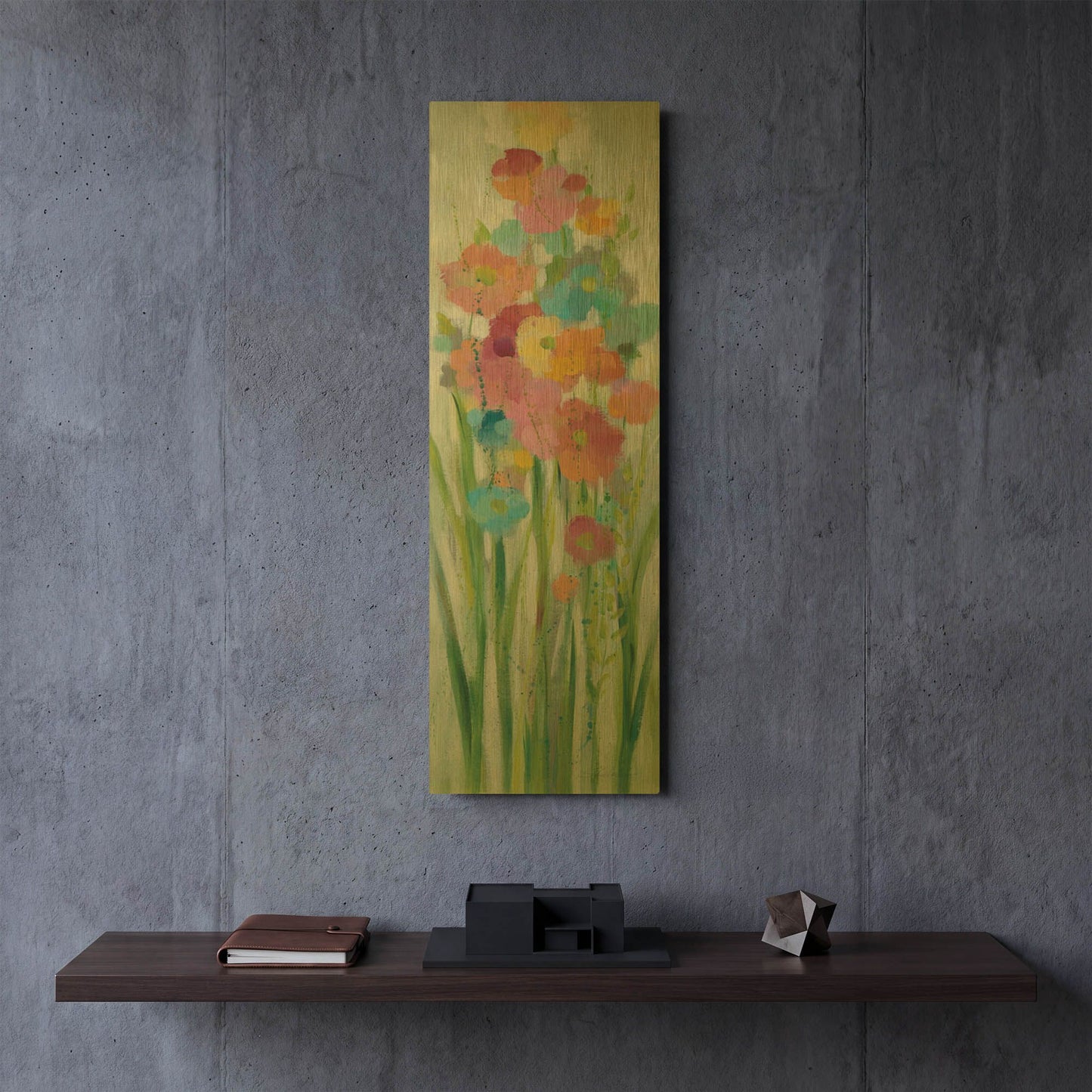 'Long Stem Bouquet I' By Silvia Vassileva Gold Metal Wall Art
