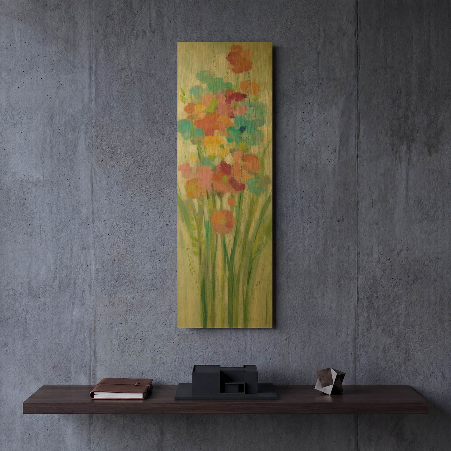 'Long Stem Bouquet II' By Silvia Vassileva Gold Metal Wall Art