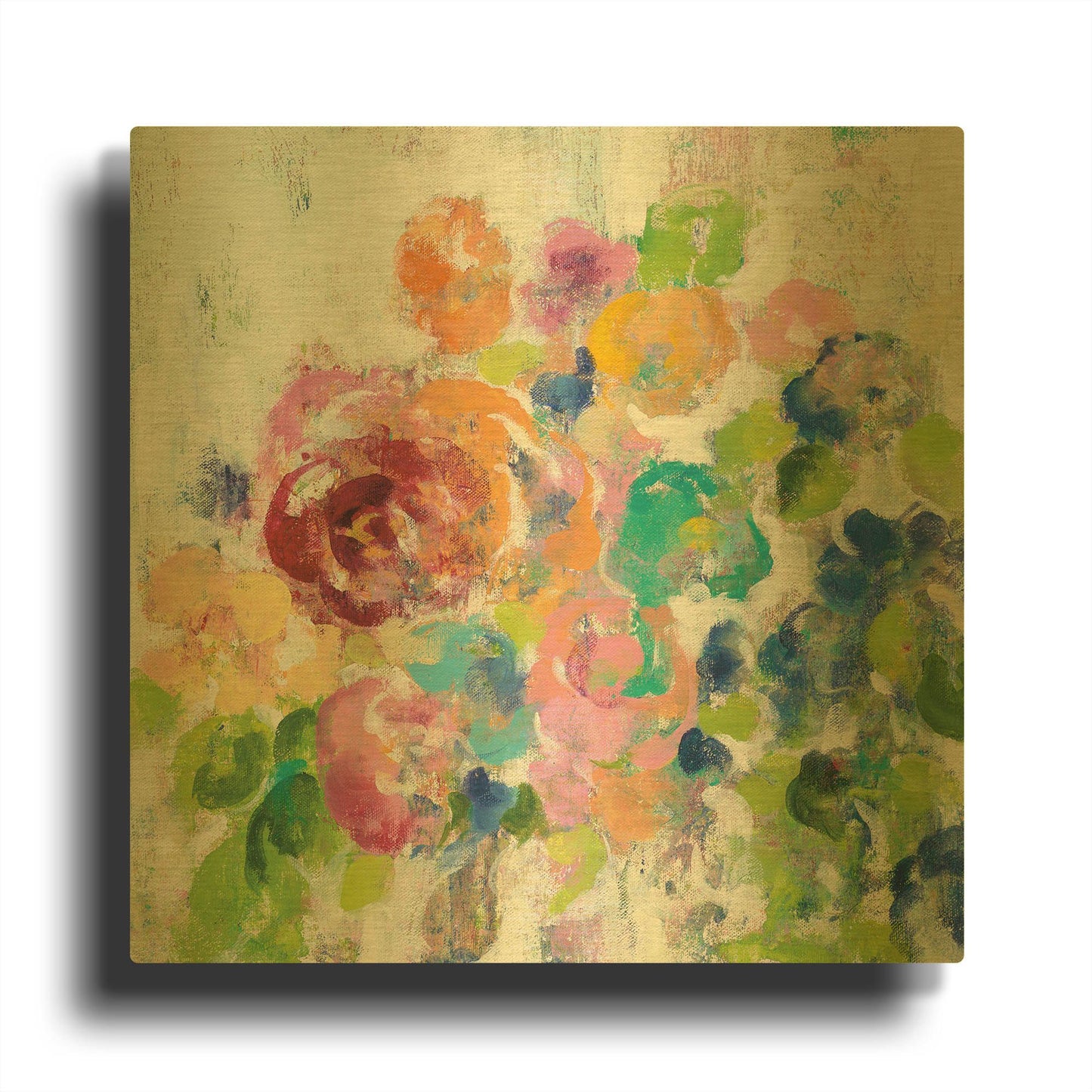 'Hydrangea Bouquet II' By Silvia Vassileva Gold Metal Wall Art