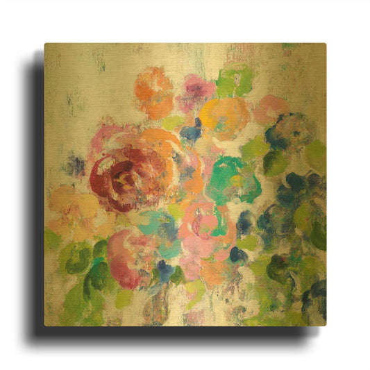 'Hydrangea Bouquet II' By Silvia Vassileva Gold Metal Wall Art