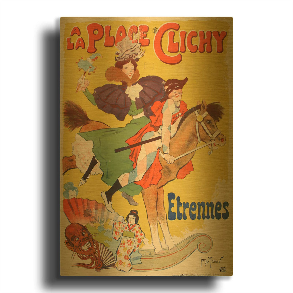 'A La Place Clichy' By Vintage Posters Gold Metal Wall Art