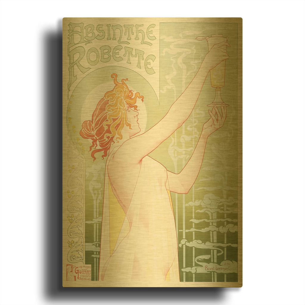 'Absinthe Robette' By Vintage Posters Gold Metal Wall Art
