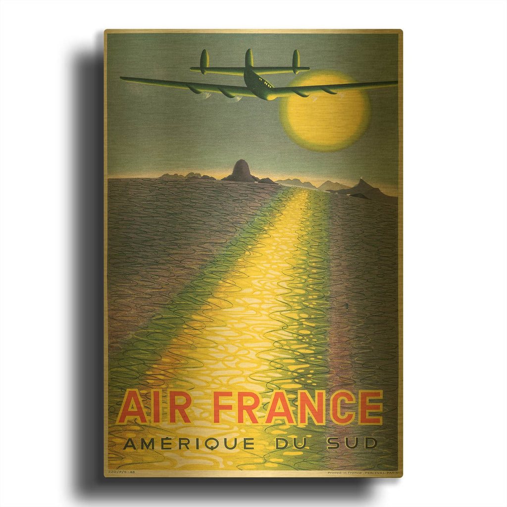 'Air France Amerique Du Sud 1946 Victor Vasarely' By Vintage Posters Gold Metal Wall Art