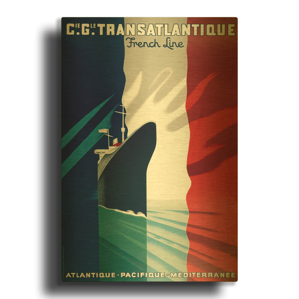 'Atlantique- Pacifique' By Vintage Posters Gold Metal Wall Art