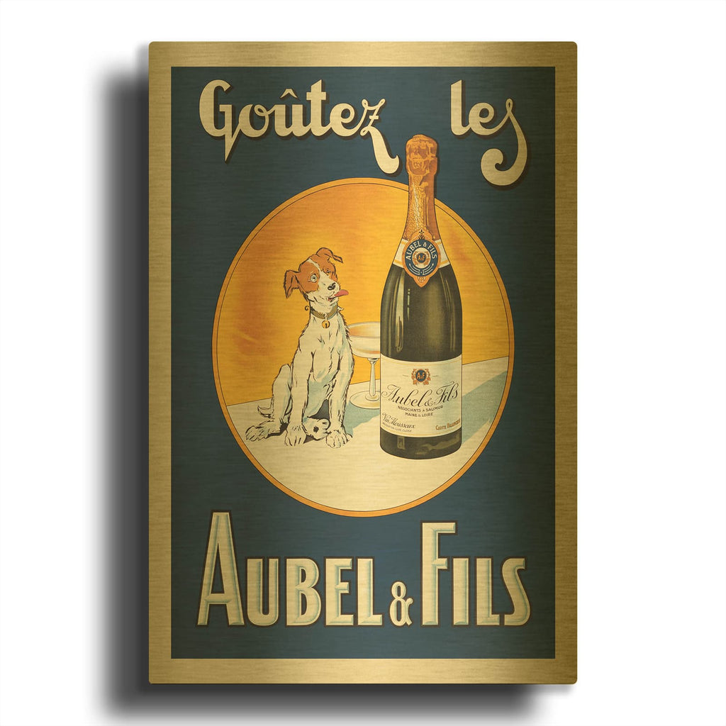 'Aubel & Fils' By Vintage Posters Gold Metal Wall Art
