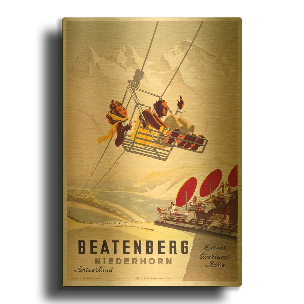 'Beatenberg' By Vintage Posters Gold Metal Wall Art
