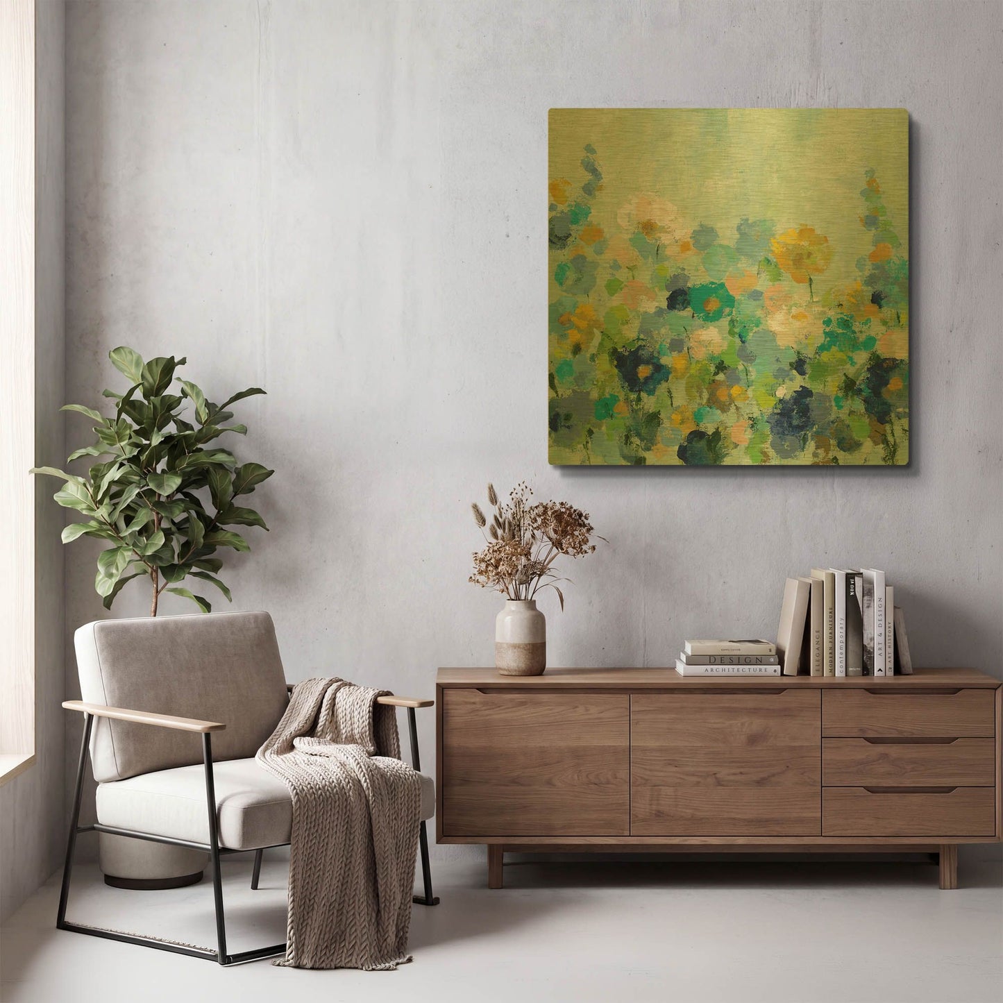 'Midsummer Garden' By Silvia Vassileva Gold Metal Wall Art