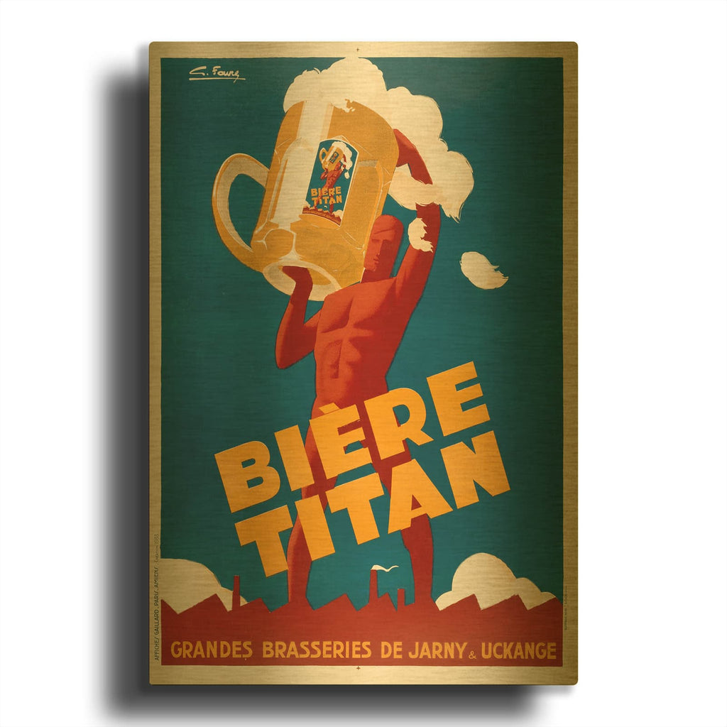 'Biere Titan' By Vintage Posters Gold Metal Wall Art