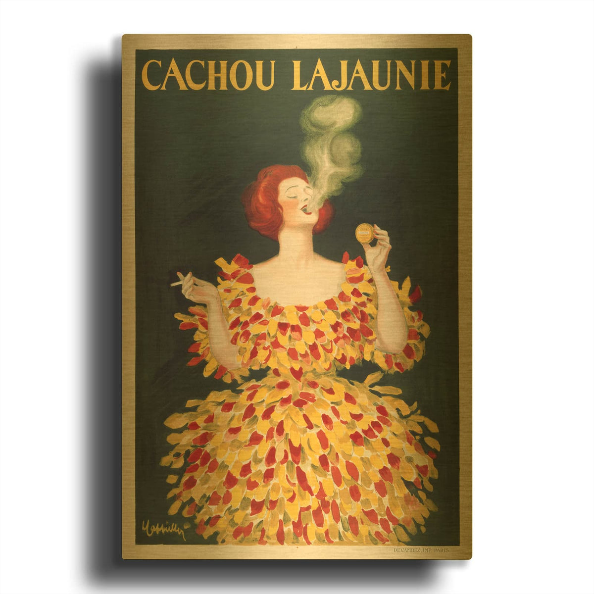 'Cachou Lajaunie (Tama Gono)' By Vintage Posters Gold Metal Wall Art
