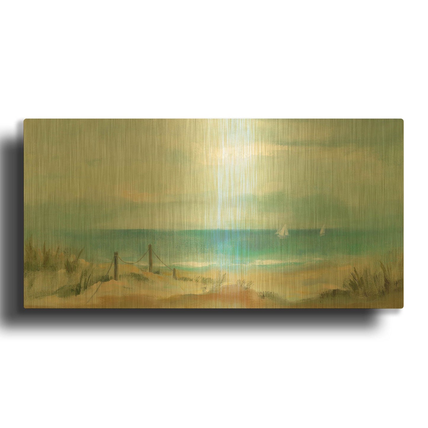 'Serenity on the Beach' By Silvia Vassileva Gold Metal Wall Art