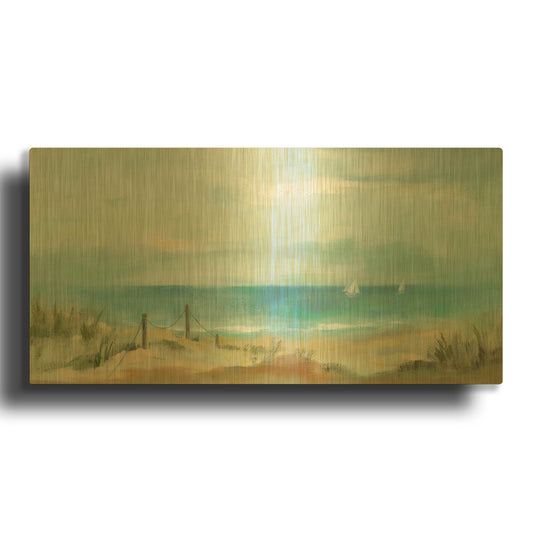 'Serenity on the Beach' By Silvia Vassileva Gold Metal Wall Art
