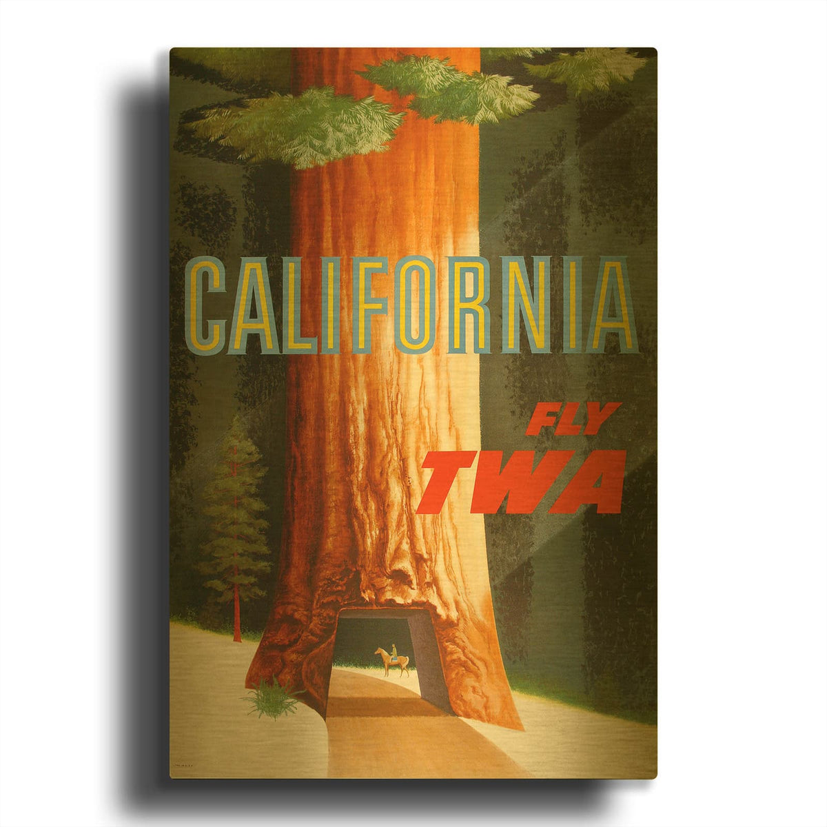 'California Redwood TWA 1960 David Klein' By Vintage Posters Gold Metal Wall Art