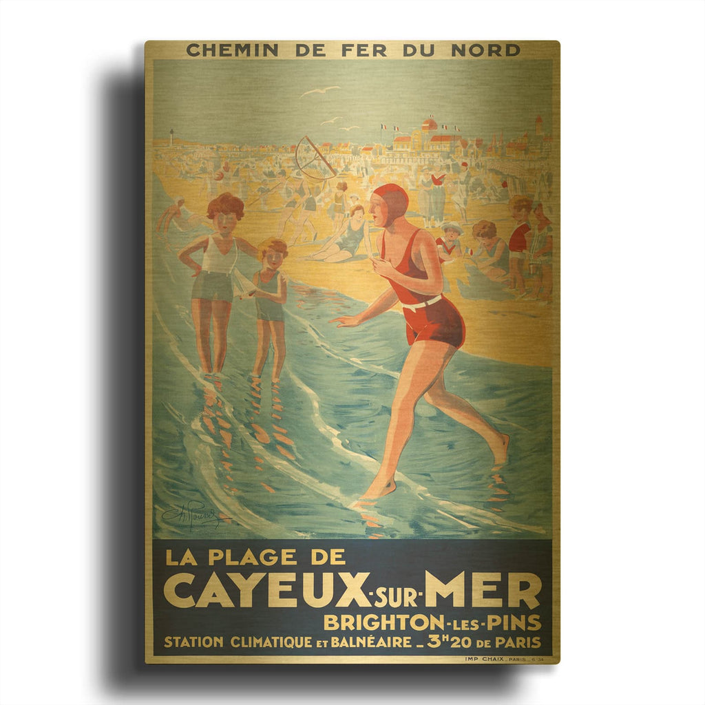 'Cayeux Sur Mer' By Vintage Posters Gold Metal Wall Art