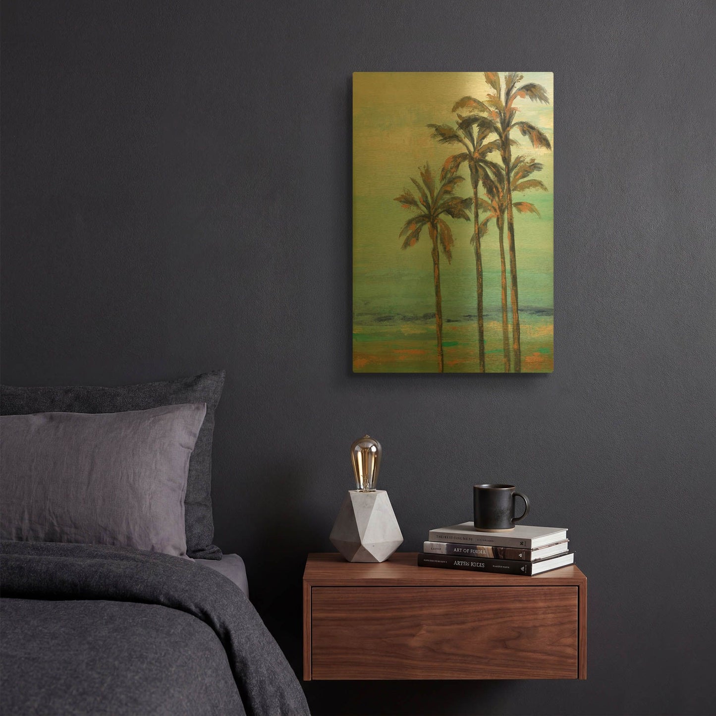 'Copper Palms I' By Silvia Vassileva Gold Metal Wall Art