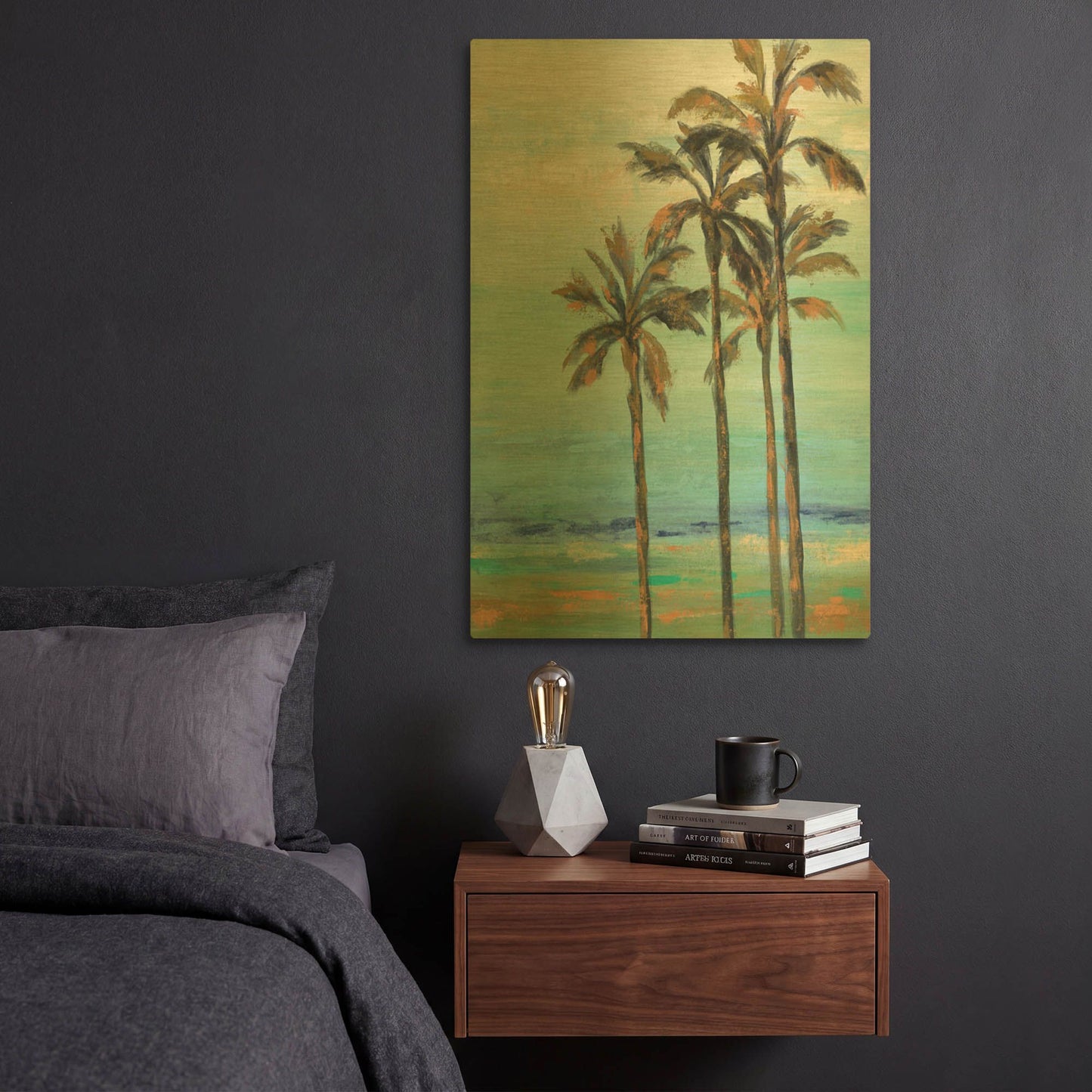 'Copper Palms I' By Silvia Vassileva Gold Metal Wall Art