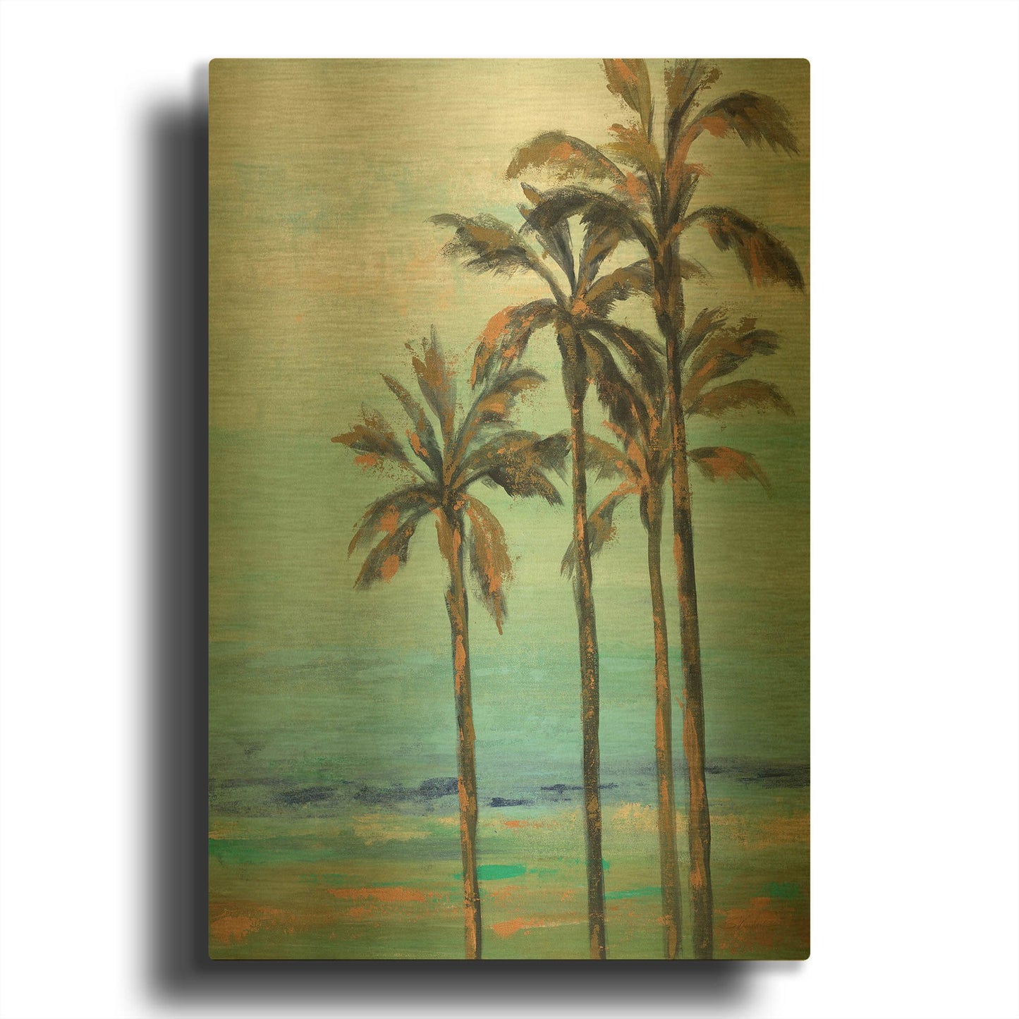 'Copper Palms I' By Silvia Vassileva Gold Metal Wall Art