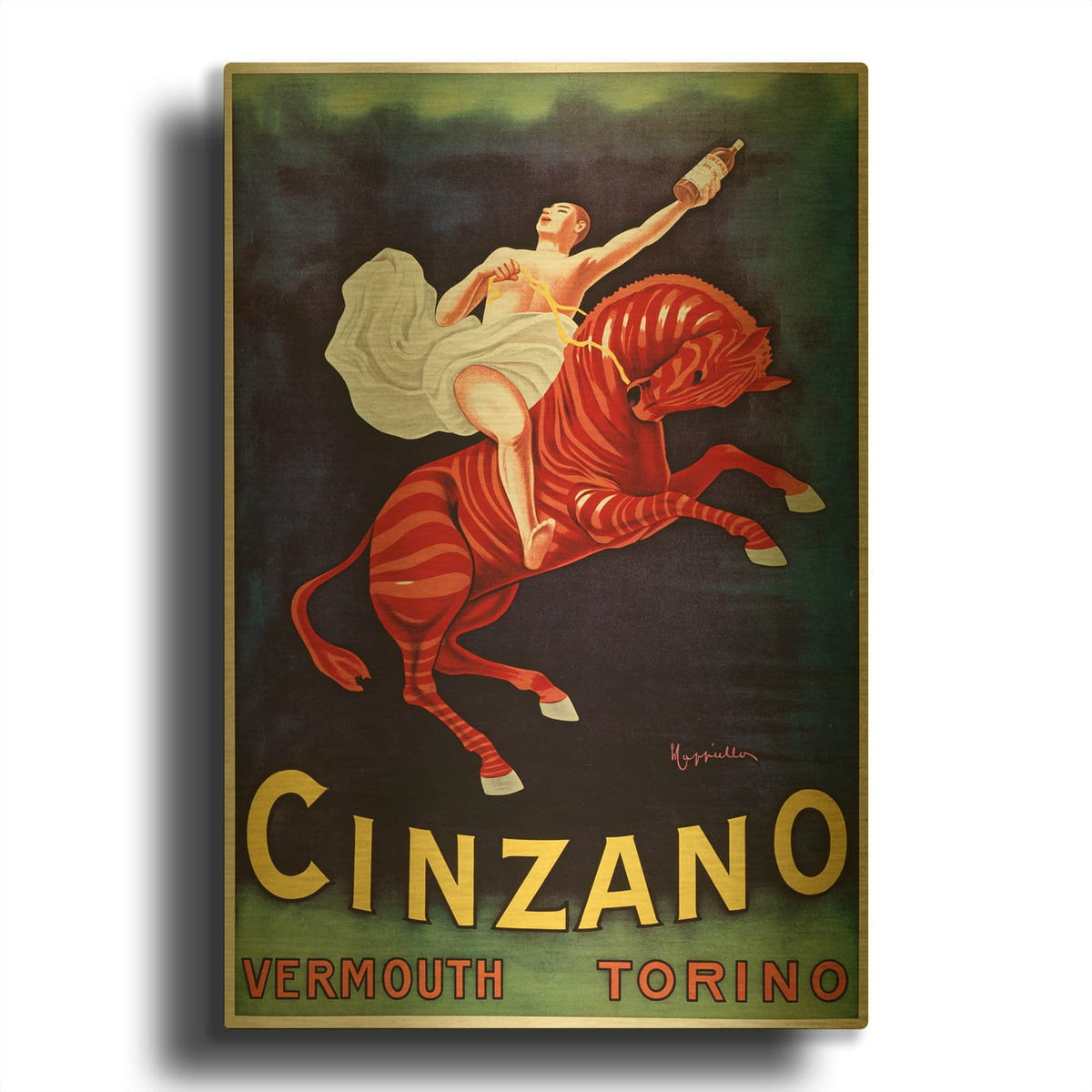 'Cinzano- Vermouth' By Vintage Posters Gold Metal Wall Art