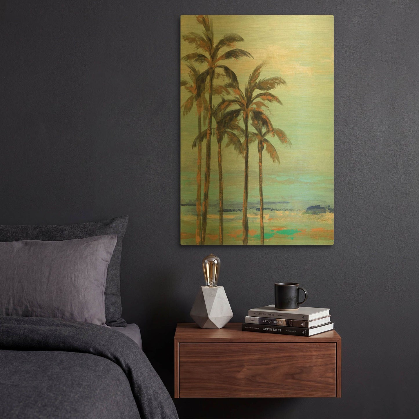 'Copper Palms II' By Silvia Vassileva Gold Metal Wall Art
