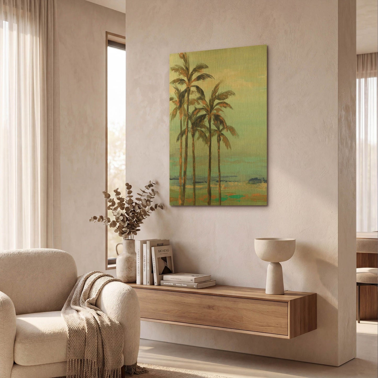 'Copper Palms II' By Silvia Vassileva Gold Metal Wall Art