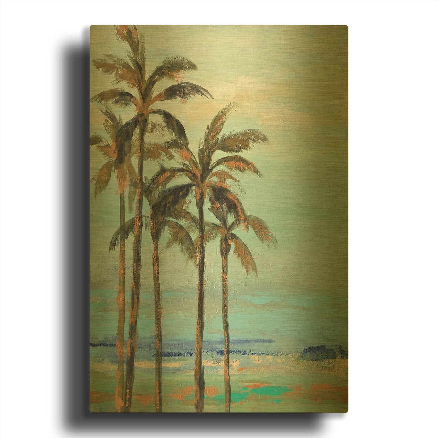 'Copper Palms II' By Silvia Vassileva Gold Metal Wall Art
